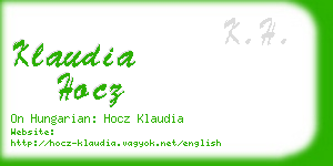 klaudia hocz business card